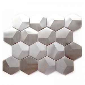 Плитки от неръждаема стомана Sliver матирани метални мозайки за кухненски гръб
